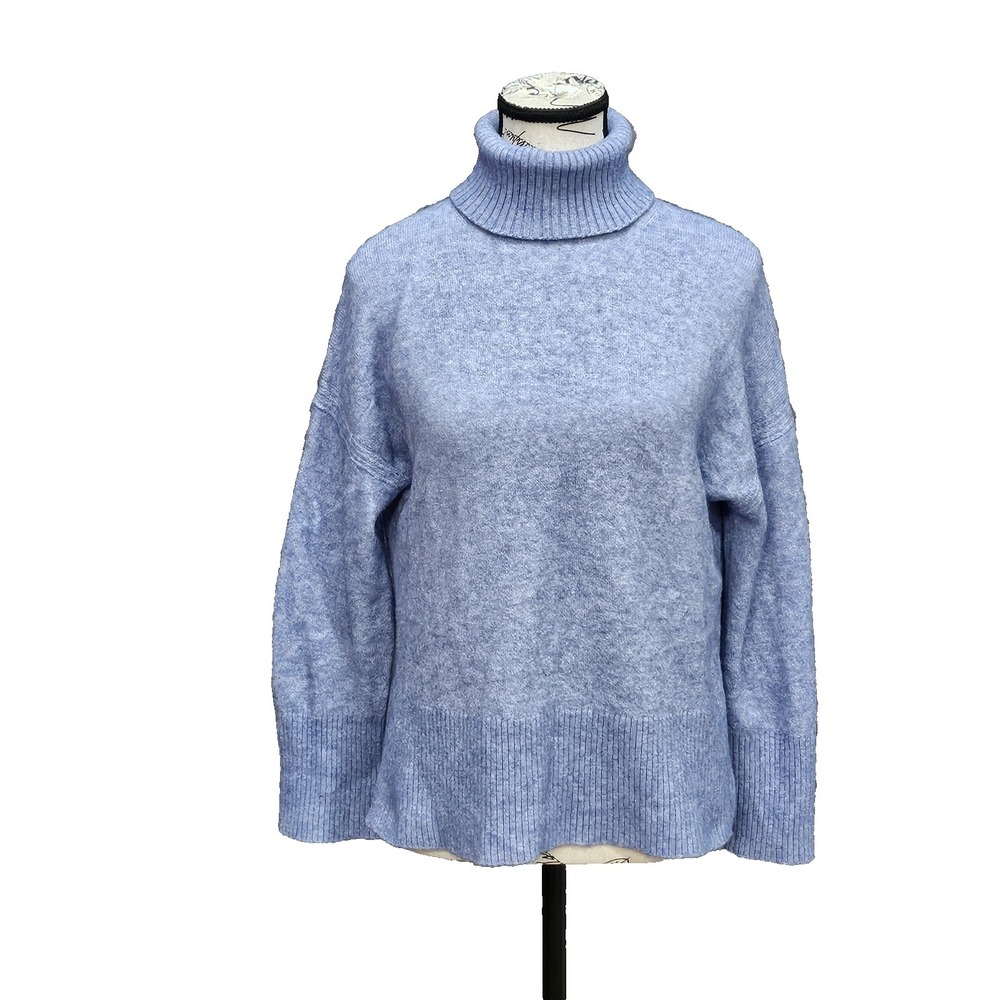 J Crew Turtleneck Supersoft Yarn Sweater Womens XXS Blue Merino Alpaca Blend